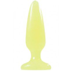 Анальная пробка Firefly Pleasure Plug - Small - Yellow светящаяся в темноте малая желтая