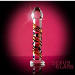Фаллоимитатор Sexus Glass рельефный - 18 см