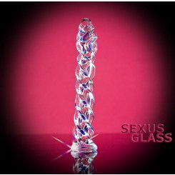 Фаллоимитатор Sexus Glass спиралевидный  - 18 см.