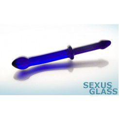 Фаллоимитатор Двухсторонний Sexus Glass синий - 24 см