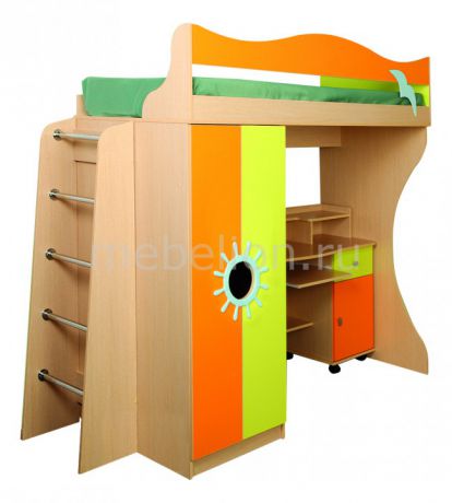 Олимп-мебель Д1 4490227 дуб линдберг/зеленое яблоко/оранжевый