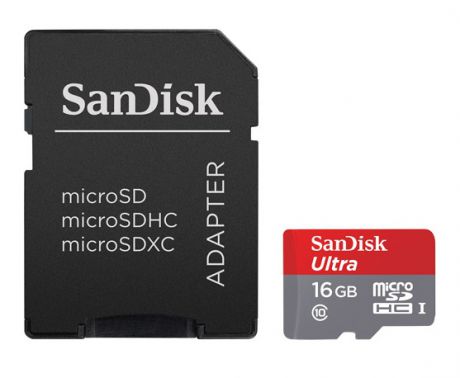 SanDisk microSDHC 16Gb Class10 Ultra UHS-I 320x (SDSDQUAN-016G-G4A) + адаптер