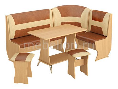 Мебель Трия Уголок кухонный Уют-3 Люкс бук/коричневый