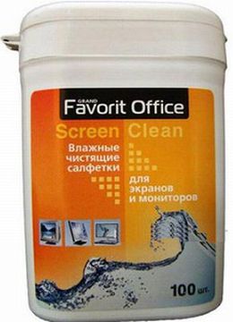 Средства по уходу за техникой Влажные салфетки для экранов и мониторов Screen Clean 100 шт.