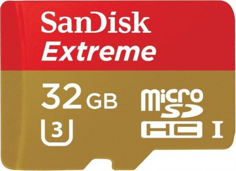 SanDisk SDSDQXN-032G MicroSDHC Extreme 32GB Class 10 UHS-3 с адаптером