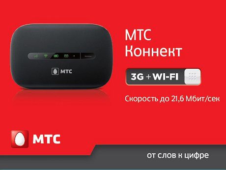 3G модемы и роутеры Комплект "МТС Коннект": 3G Wi-Fi роутер 21,6
