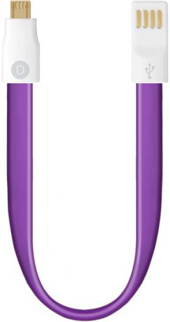Deppa USB-microUSB магнитный 0.23м плоский Purple