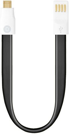 Deppa USB-microUSB магнитный 0.23м плоский Black