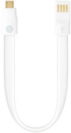 Deppa USB-microUSB магнитный 0.23м плоский White