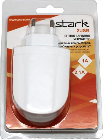 Stark универсальное 2 USB 1А + 2,1А White