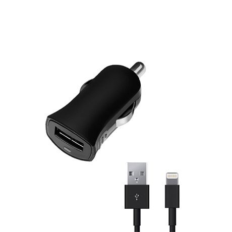 Deppa АЗУ Deppa USB 1А + Дата-кабель 8-pin Apple MFI Ultra витой Black