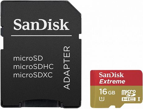 SanDisk SDSDQXN-016G MicroSDHC Extreme 16Gb Class10 UHS с адаптером