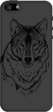 Deppa Art case для iPhone 5/5S/SE Black-Волк