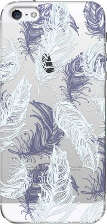 Deppa Art case для iPhone 5/5S/SE Boho-Перья прозрачный