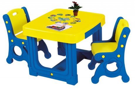 Haenim Toy DS-905 - стол и 2 стула (Yellow/Blue)