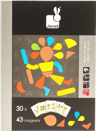 Janod Мозаика в геометрии (J02820) - магнитная книга-игра (Black)