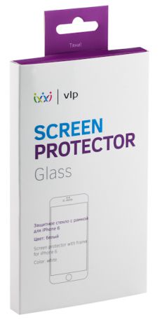 VLP - олеофобное защитное стекло с белой рамкой для iPhone 6