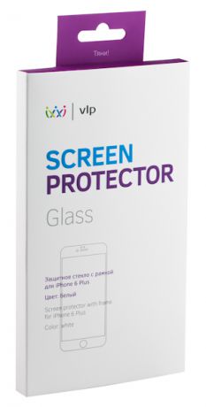 Vlp - олеофобное защитное стекло с белой рамкой для iPhone 6 Plus