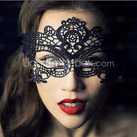 Сексуальная женская маска для маскарада и хэллоуина, Черное кружево
