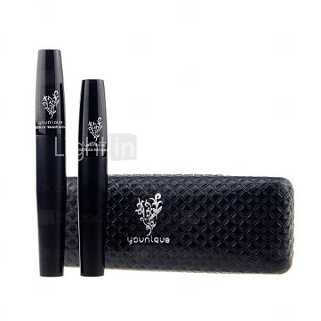 Тушь для глаз, густые ресницы, 3D объем, Черный Водонепроницаемый, Mascara Set, 2шт.