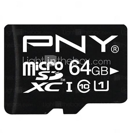 PNY 64GB Class10 MicroSDXC MicroSDHC UHS-1 для карт памяти высокой скорости 90MB / скорость записи