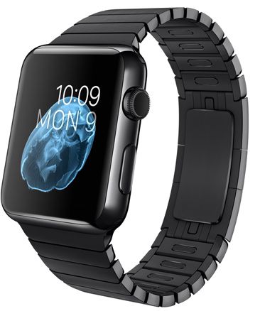 Часы Apple Watch Корпус 42 мм из нержавеющей стали цвета «чёрный космос», блочный браслет «чёрный космос»