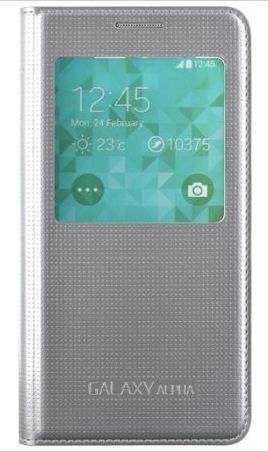 Чехол для Samsung Galaxy Alpha SM-G850F S View (Silver)