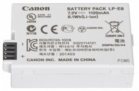 Аккумулятор Li-ion Canon LP-E8 ORIGINAL для EOS 550D, 600D, 650D, 700D
