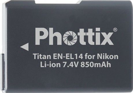 Аккумулятор Phottix Titan EN-EL14 для Nikon P7000, P7100, D3100, D3200, D3300, D5100, D5200, D5300