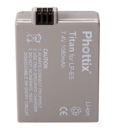 Аккумулятор Phottix LP-E5 для Canon 450D/1000D/Xsi/XS