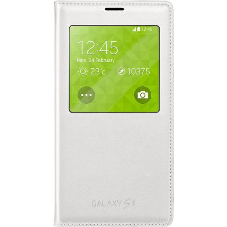 Чехол Samsung S-View для Galaxy S5 SM-G900F (Белый) EF-CG900BWEGRU