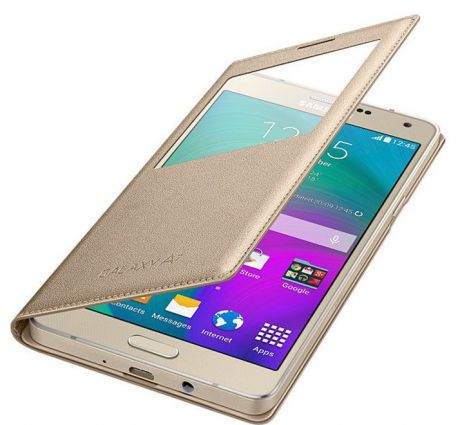 Чехол Samsung S Cover View для Galaxy A7 (Золотой) EF-CA700BFEGRU