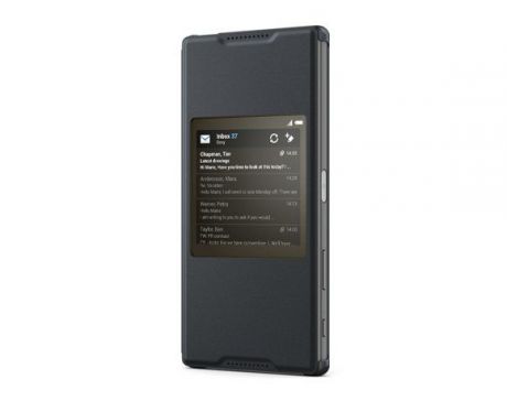 Чехол-подставка с умным окном для Sony Xperia Z5 SCR42 (Черный)