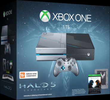 Игровая приставка Xbox One 1 TB (KF6-00012) + код Halo 5. Коллекционная раскраска.