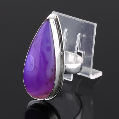 Кольцо серебро с агатом "Фиолетовый Вечер"