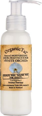 Organic Tai Натуральный увлажняющий скраб для лица с гранулами жожоба «БЕЛАЯ ОРХИДЕЯ»