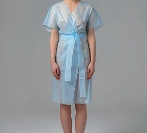 Чистовье Халат кимоно  SMS(люкс) без руковов голубой 10 шт/упк.