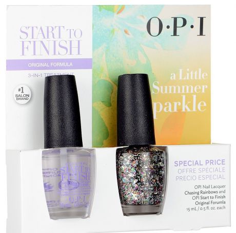 OPI Набор Summer Sparkle Original: средство 3-в-1, лак для ногтей