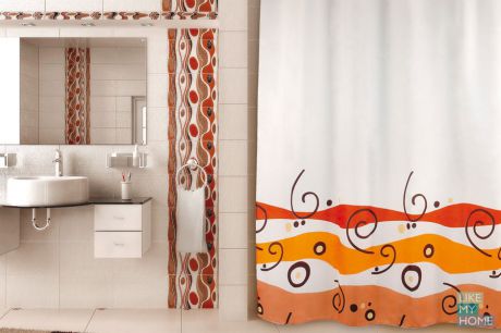 VERRAN Занавеска (штора) для ванной комнаты тканевая 180х180 см Mormosa VERRAN