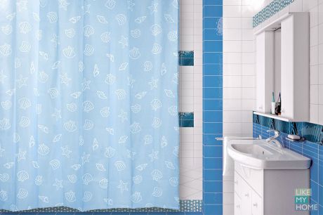 VERRAN Занавеска (штора) для ванной комнаты тканевая 180x180 см Aenda VERRAN