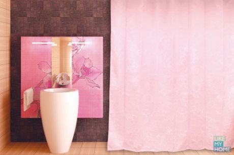 WESS Занавеска (штора) для ванной комнаты тканевая 180x200 см Reath pink WESS