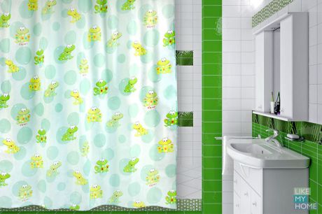 VERRAN Занавеска (штора) для ванной комнаты тканевая 180х180 см Toadland VERRAN