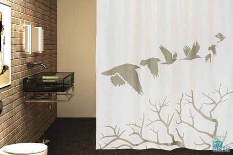 WESS Занавеска (штора) для ванной комнаты тканевая 180х200 см WESS Bosque