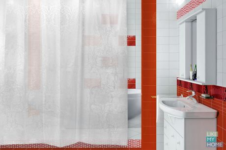 VERRAN Занавеска (штора) для ванной комнаты пластиковая 180х180 см Rogai VERRAN
