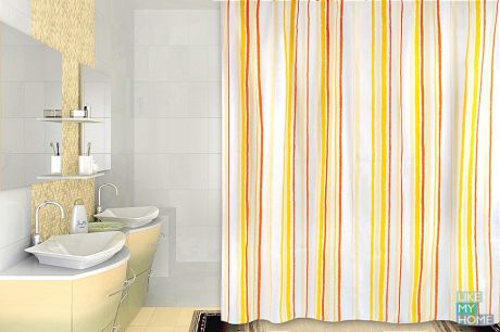 VERRAN Занавеска (штора) для ванной комнаты тканевая 180х180 см Indwen yellow VERRAN