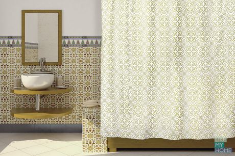 WESS Занавеска (штора) для ванной комнаты тканевая 180х200 см WESS Fudjeira