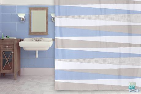 WESS Занавеска (штора) для ванной комнаты тканевая 180х200 см WESS Elpoa