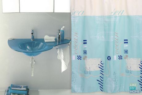 WESS Занавеска (штора) для ванной комнаты тканевая 180х200 см WESS Atlantic
