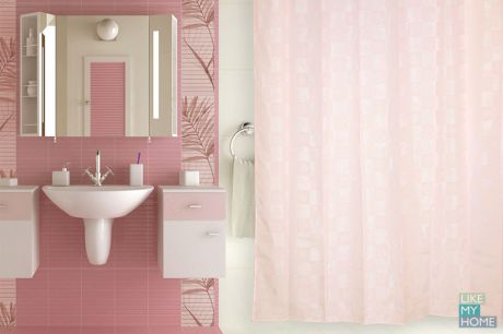 VERRAN Занавеска (штора) для ванной комнаты тканевая 180x180 см Dagha pink VERRAN