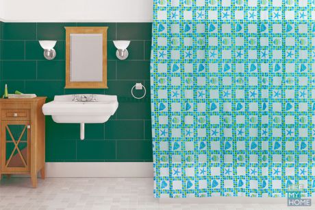 VERRAN Занавеска (штора) для ванной комнаты пластиковая 180х180 см Mar VERRAN